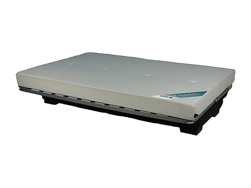 Canapé Clic Clac tissu avec coffre matelas Bultex 15cm Bianca 207cm-Couleur Gris