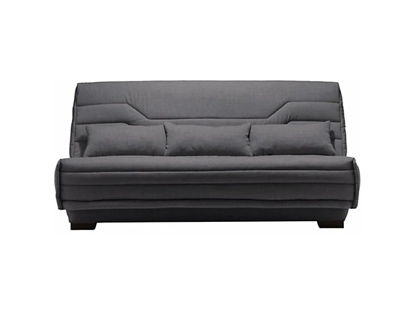 Canapé Clic Clac tissu avec coffre matelas Bultex 15cm Bianca 207cm-Couleur Gris