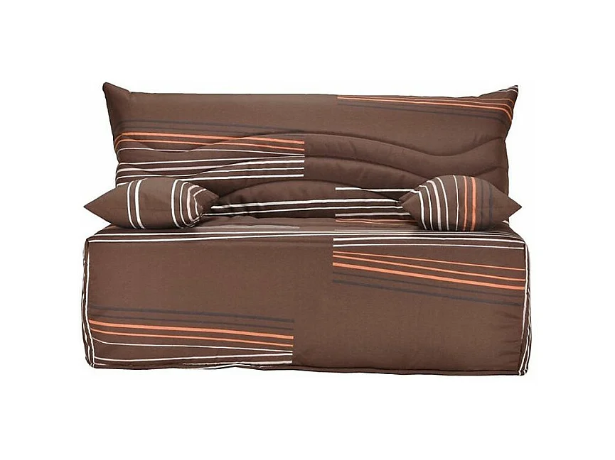 Banquette BZ taupe imprimé 140x200 Matelas Starconfort 12cm Kadria