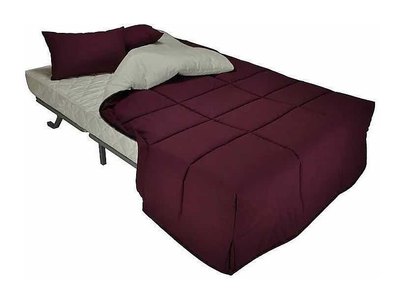 Banquette BZ taupe imprimé 140x200 Matelas Starconfort 12cm Kadria