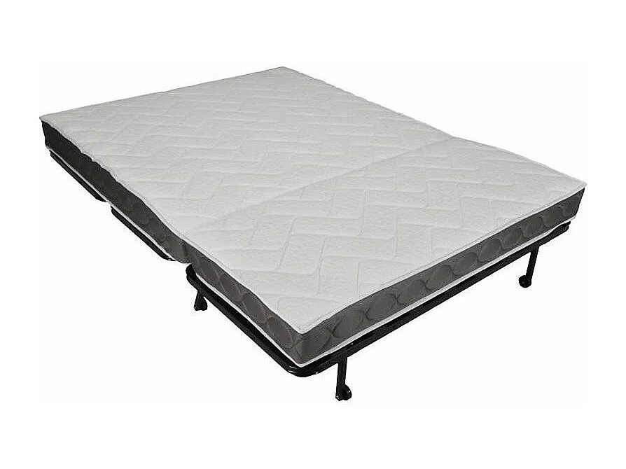 Banquette BZ taupe imprimé 140x200 Matelas Starconfort 12cm Kadria