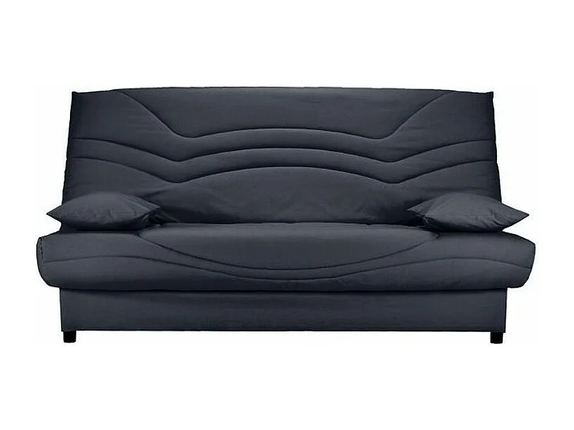 Banquette Clic Clac tissu matelas Starbed 13cm avec coffre de rangement Kistar 130x190-Couleur Bleu foncé