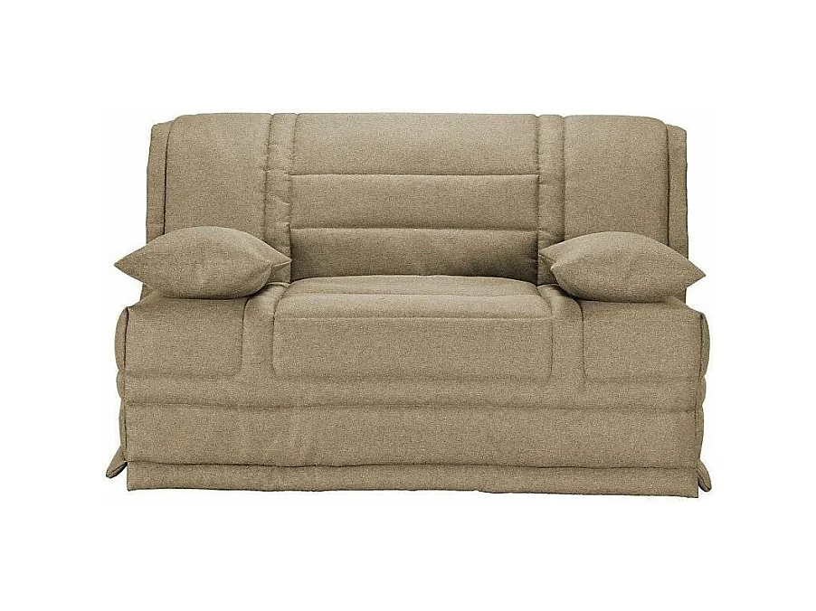 Banquette BZ tissu matelas Starconfort 15cm Pardo-Couleur Beige-160x200-Coffre de rangement Avec rangement