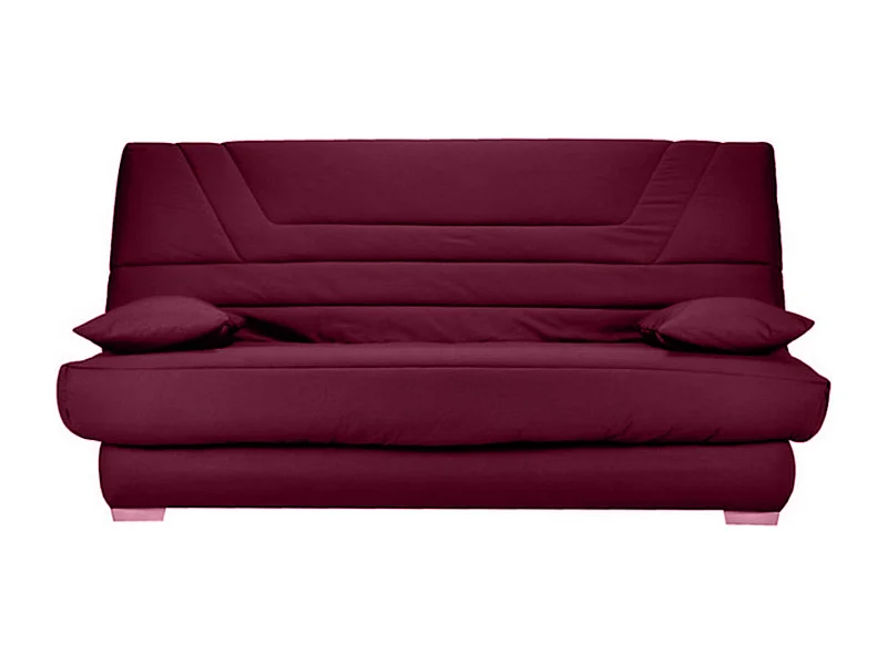 Clic Clac zitbank Bultex matrasstof 14 cm met Bary opberger-Kleur Bordeaux-Slapen 130x190cm