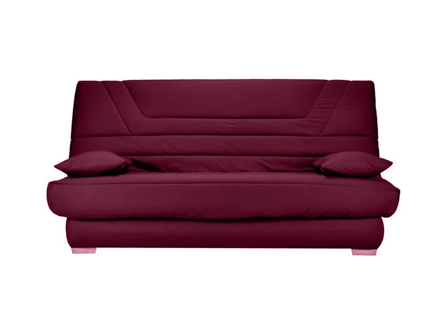 Banquette Clic Clac tissu matelas Bultex 14cm avec rangement Bary-Couleur Bordeaux-130x190
