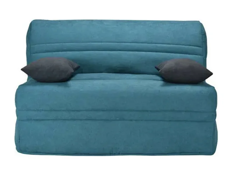 Banquette BZ tissu matelas Bultex 15cm Barnes 140x200-Couleur Bleu turquoise