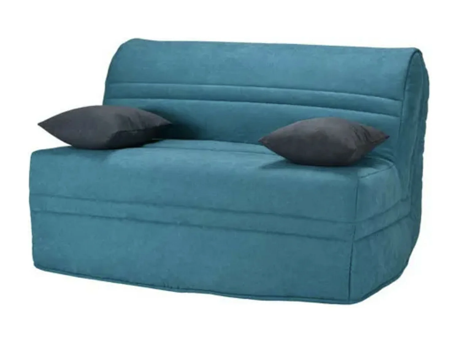 Banquette BZ tissu matelas Bultex 15cm Barnes 140x200-Couleur Bleu turquoise