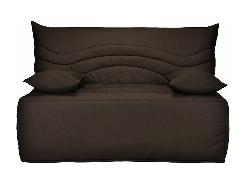 Banquette BZ microfibre 140x200 avec coffre de rangement matelas 12cm Brioca-Couleur Camel