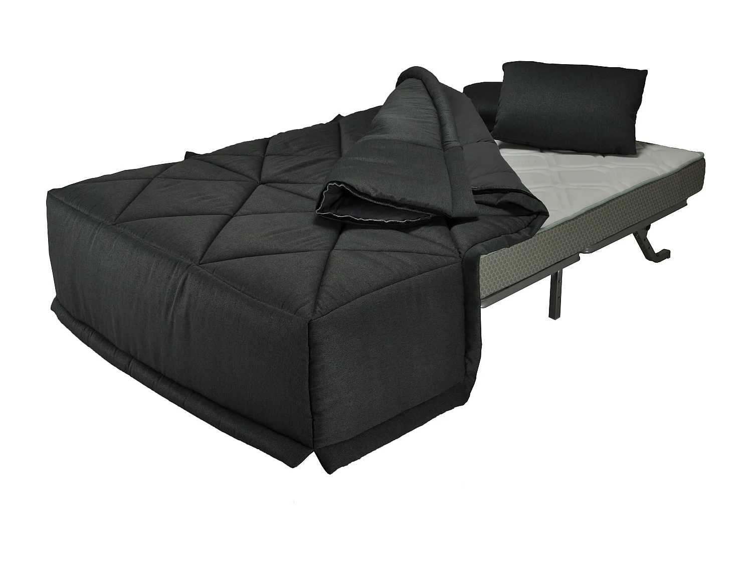 Banquette BZ microfibre 140x200 avec coffre de rangement matelas 12cm Brioca-Couleur Camel