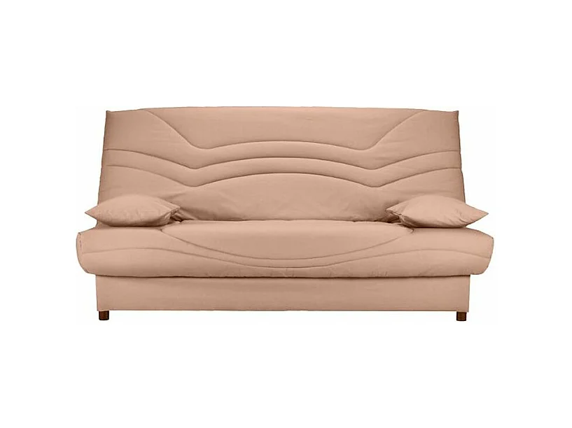 Banquette Clic Clac tissu matelas Starbed 13cm avec coffre de rangement Kistar 130x190-Couleur Rose clair