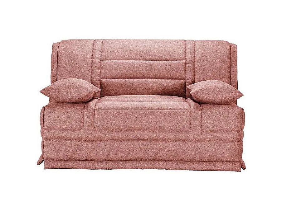 Banquette BZ tissu matelas Starconfort 15cm Pardo-Couleur Rose clair-160x200-Coffre de rangement Avec rangement