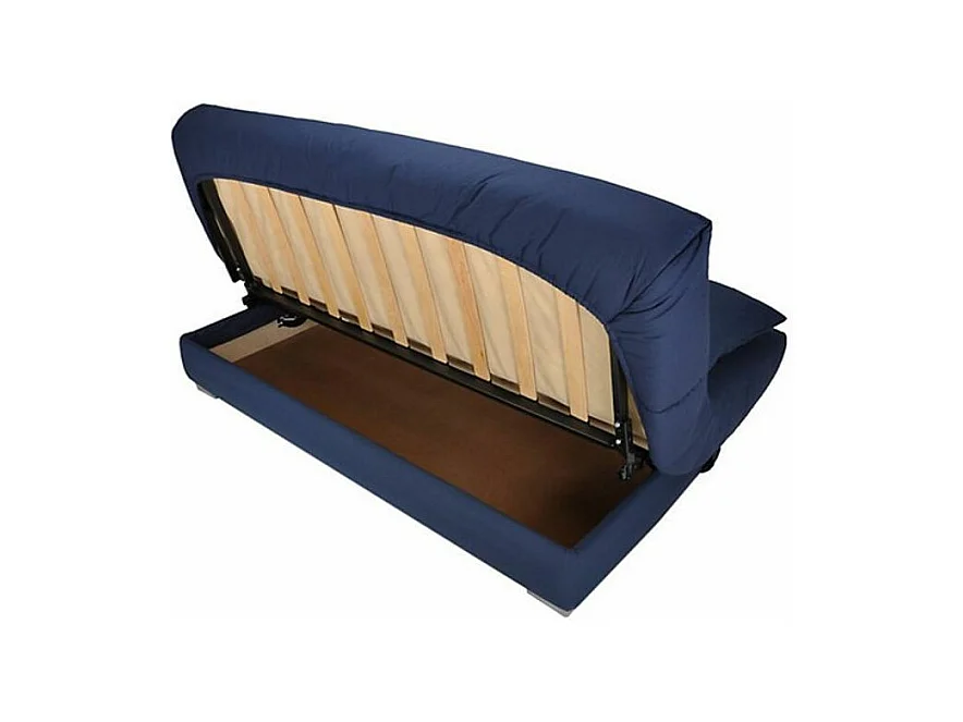 Banquette Clic Clac tissu matelas Bultex 14cm avec rangement Bary-Couleur Jaune curry-140x190