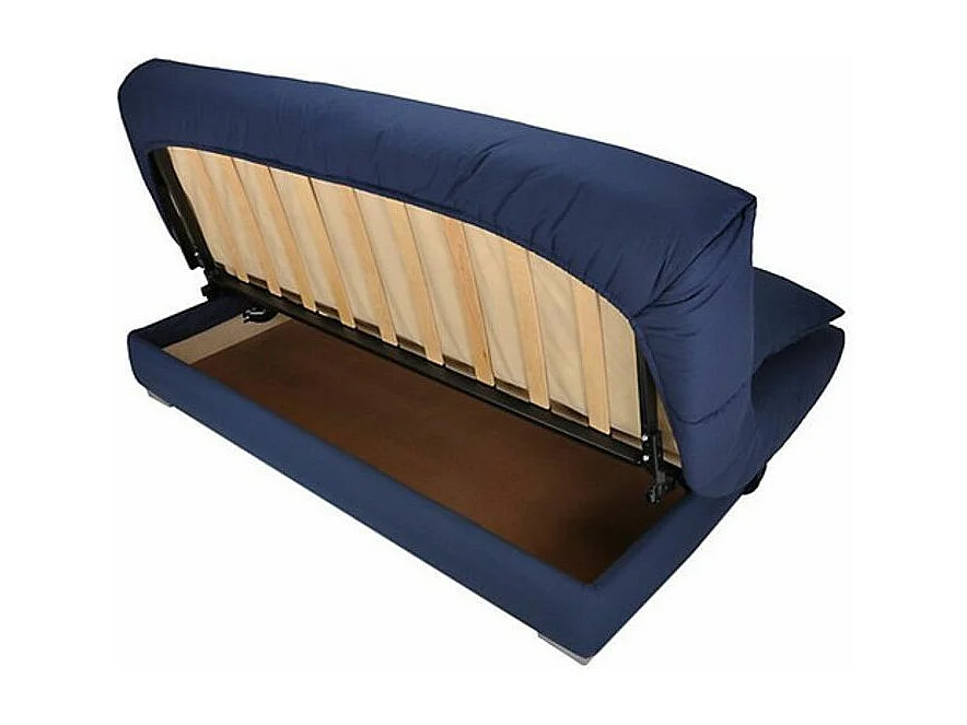 Banquette Clic Clac tissu matelas Bultex 14cm avec rangement Bary-Couleur Jaune curry-140x190