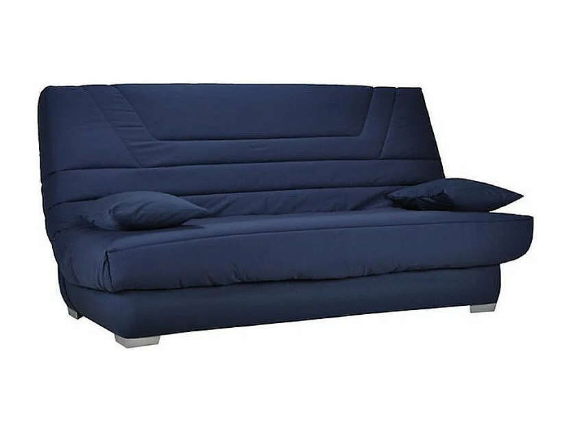 Banquette Clic Clac tissu matelas Bultex 14cm avec rangement Bary-Couleur Jaune curry-140x190