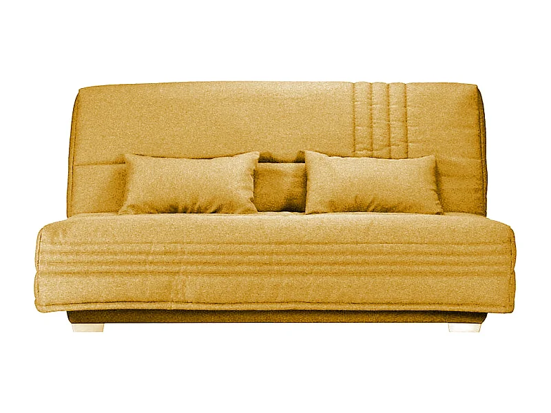 Stoffen slaapbank met Sofaconfort matrasopberger 17 cm Parko 193 cm-Kleur Kerrie geel