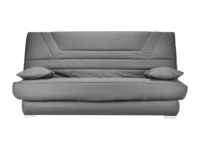 Banquette Clic Clac tissu matelas Bultex 14cm avec rangement Bary-Couleur Gris perle-130x190