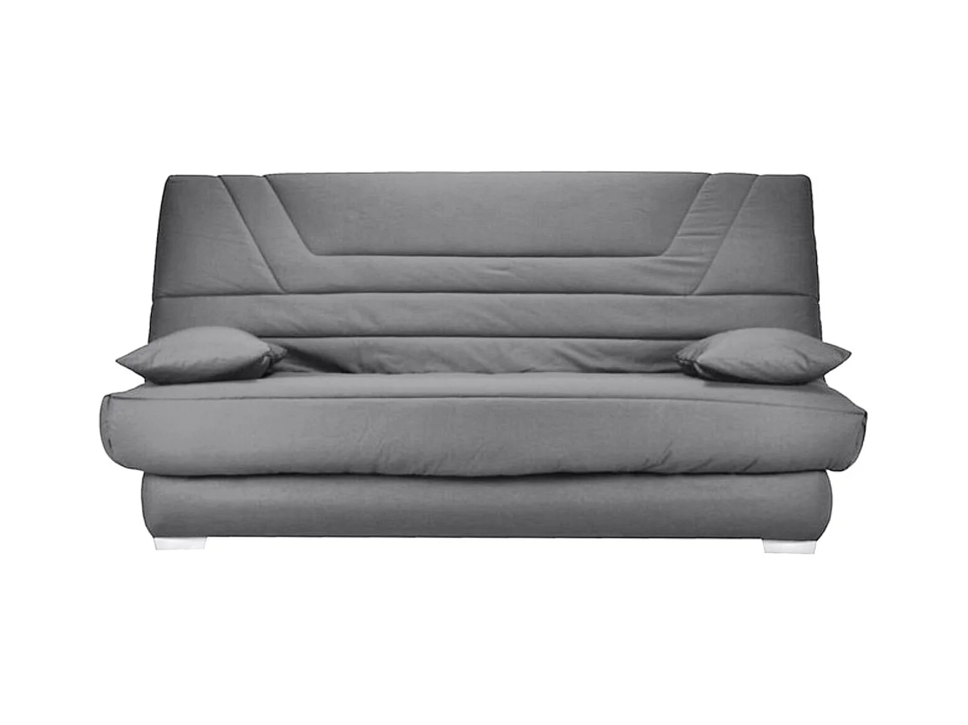 Banquette Clic Clac tissu matelas Bultex 14cm avec rangement Bary-Couleur Gris perle-130x190