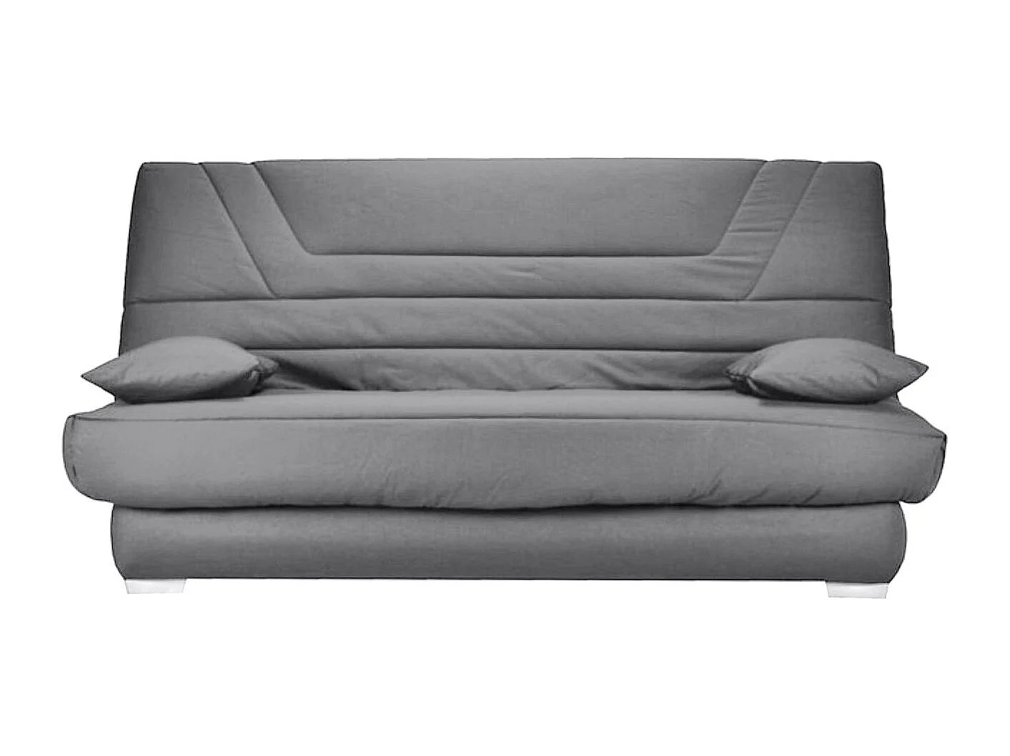 Banquette Clic Clac tissu matelas Bultex 14cm avec rangement Bary-Couleur Gris perle-130x190