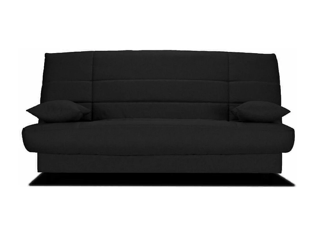 Banquette Clic-clac tissu 130x190 matelas Bultex 14cm avec rangement Zéa-Couleur Noir