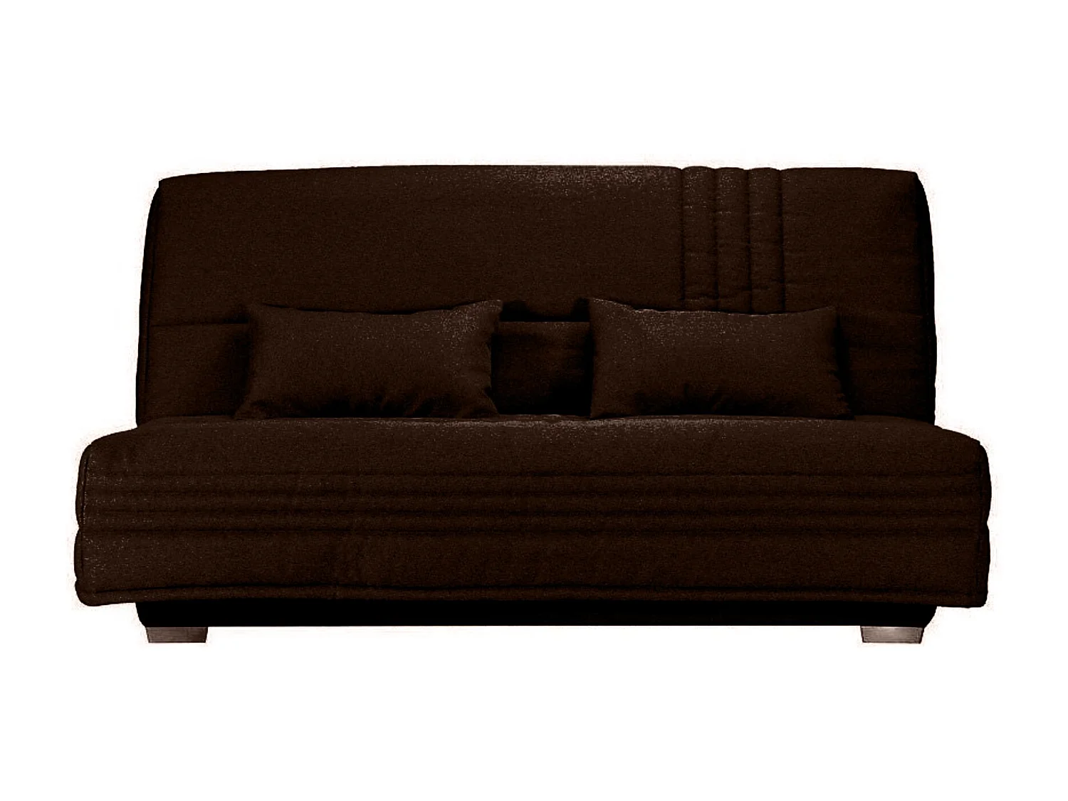 Canapé clic clac tissu avec rangement matelas Sofaconfort 17cm Parko 193cm-Couleur Marron