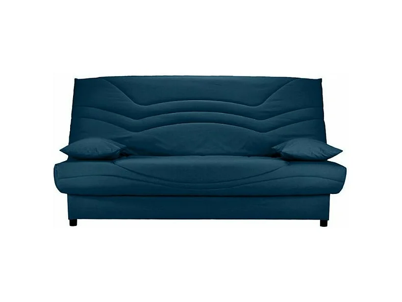 Banquette Clic Clac tissu matelas Starbed 13cm avec coffre de rangement Kistar 130x190-Couleur Bleu marine