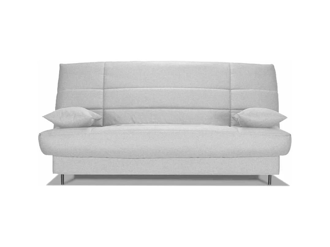Banquette Clic-clac tissu 130x190 matelas Bultex 14cm avec rangement Zéa-Couleur Gris Souris