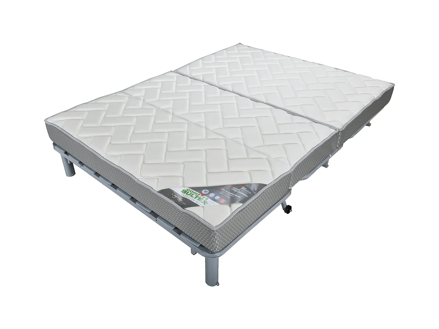 Banquette BZ tissu matelas Starconfort 15cm Pardo-Couleur Taupe-140x200
