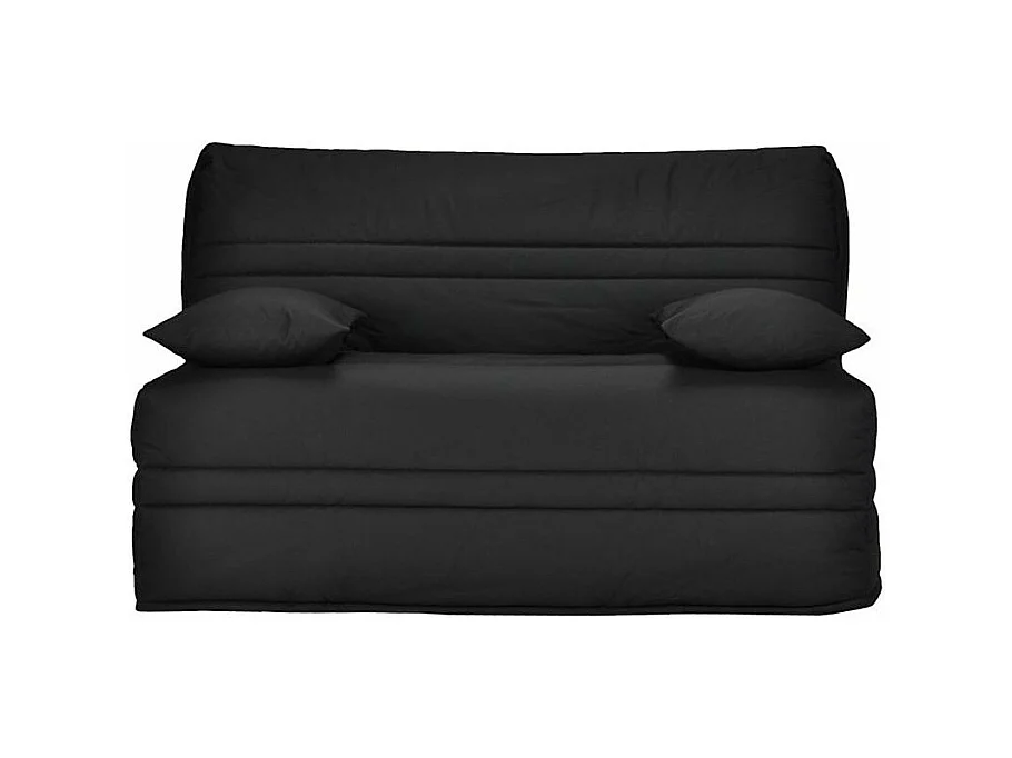Banquette BZ tissu matelas Bultex 15cm Barnes 140x200-Couleur Noir