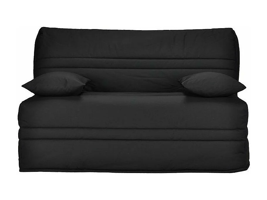 Banquette BZ tissu matelas Bultex 15cm Barnes 140x200-Couleur Noir