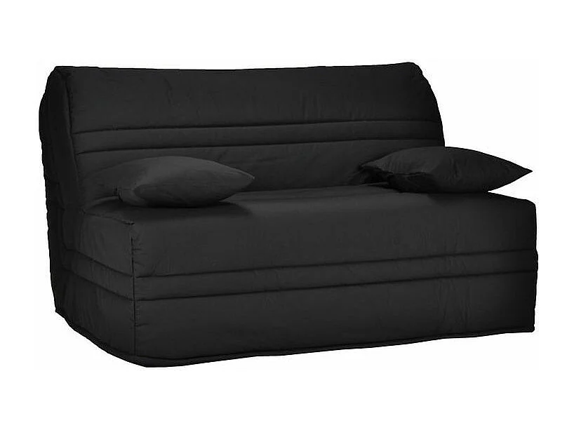 Banquette BZ tissu matelas Bultex 15cm Barnes 140x200-Couleur Noir