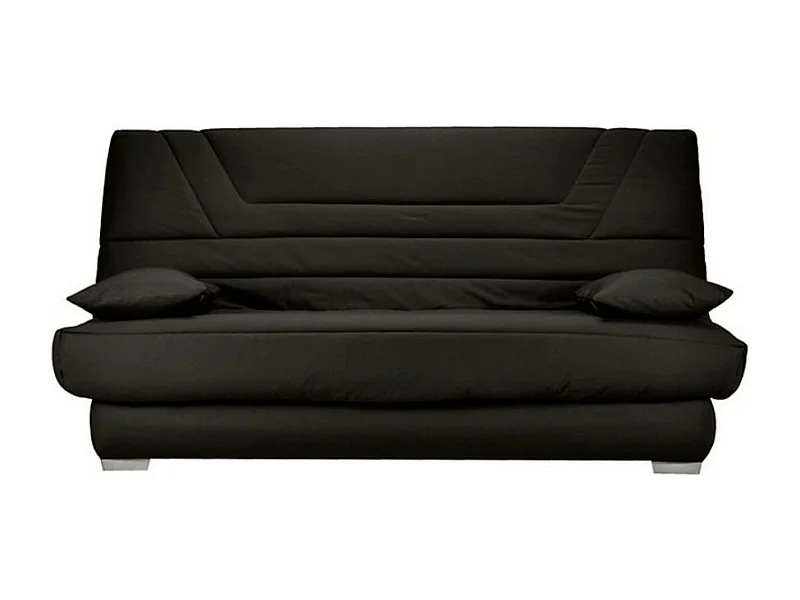 Banquette Clic Clac tissu matelas Bultex 14cm avec rangement Bary-Couleur Noir-130x190