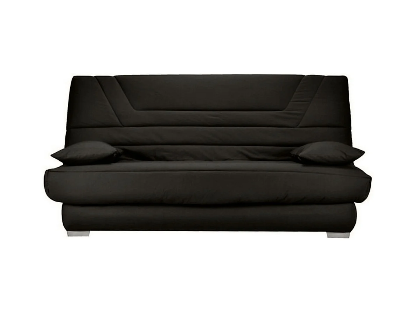Banquette Clic Clac tissu matelas Bultex 14cm avec rangement Bary-Couleur Noir-130x190