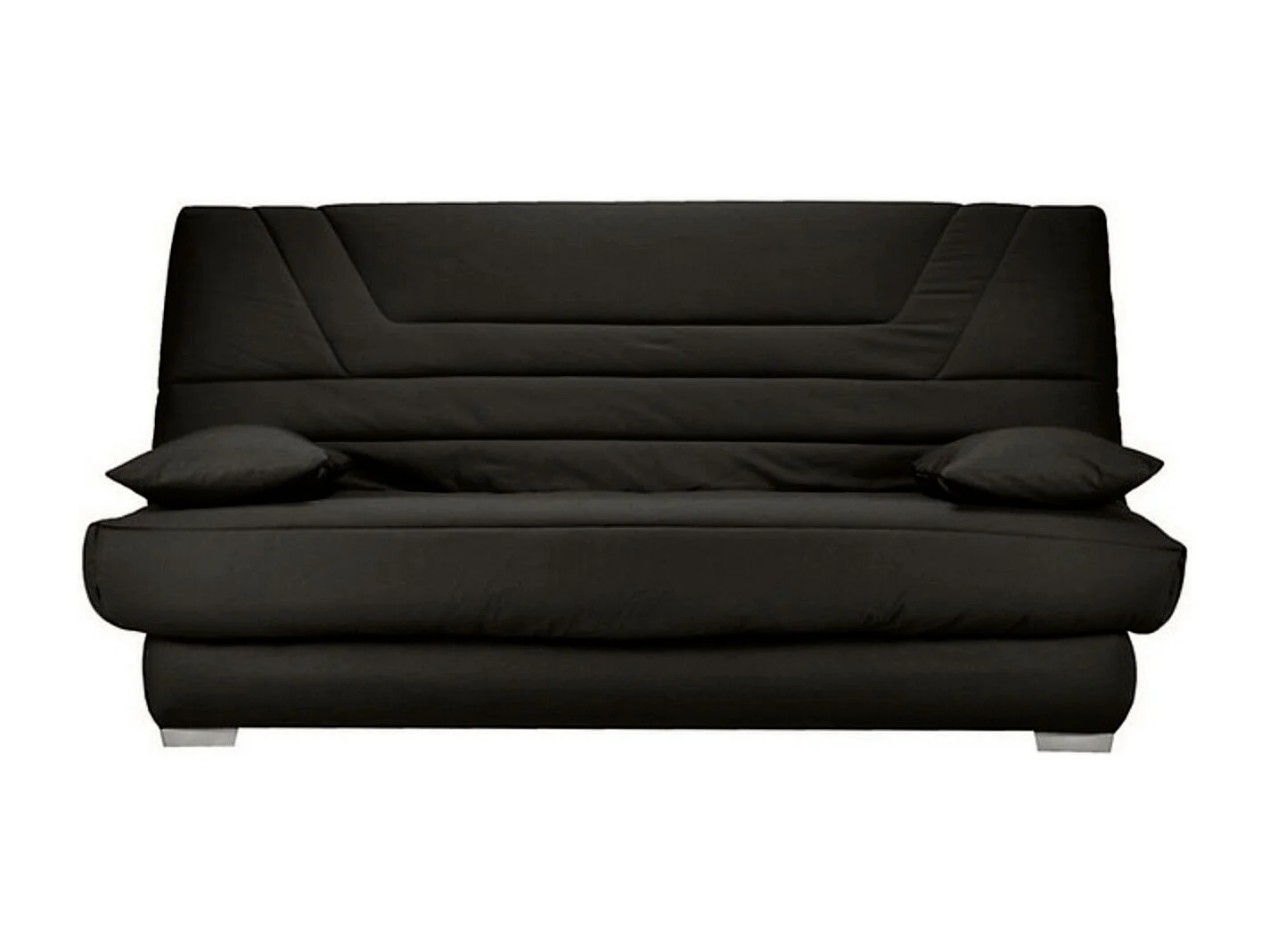 Banquette Clic Clac tissu matelas Bultex 14cm avec rangement Bary-Couleur Noir-130x190