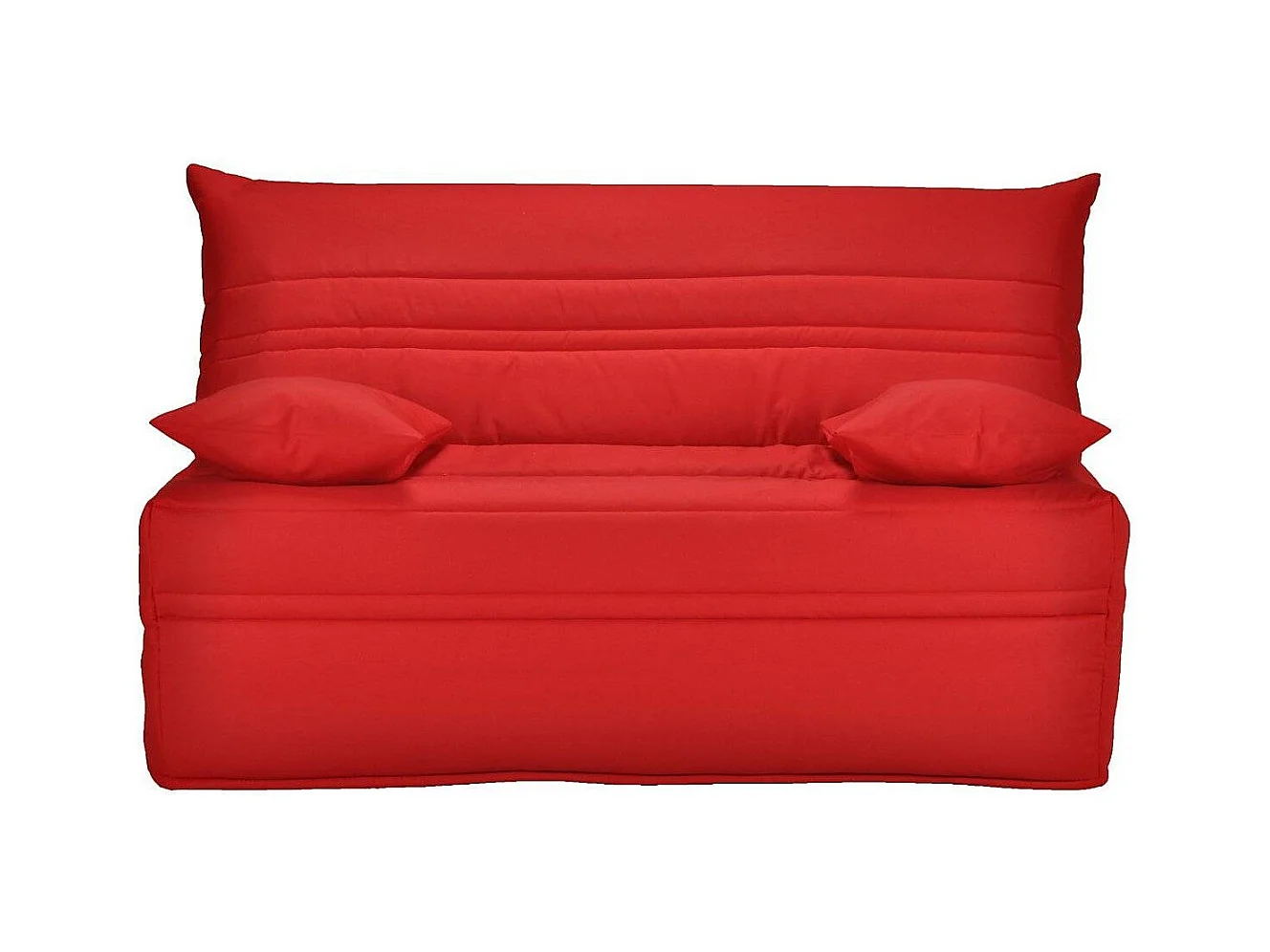 Banquette BZ tissu matelas Sofaconfort 9cm Optale 143cm-Couleur Rouge