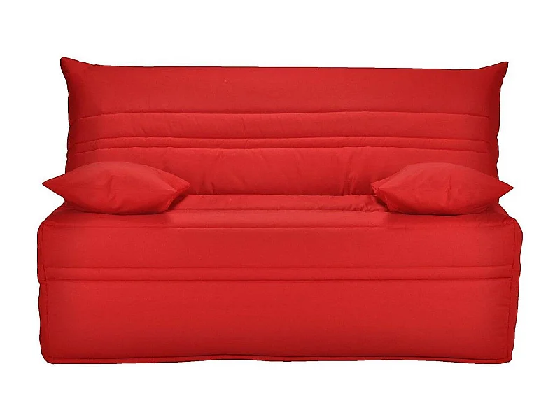 Banquette BZ tissu matelas Sofaconfort 9cm Optale 143cm-Couleur Rouge