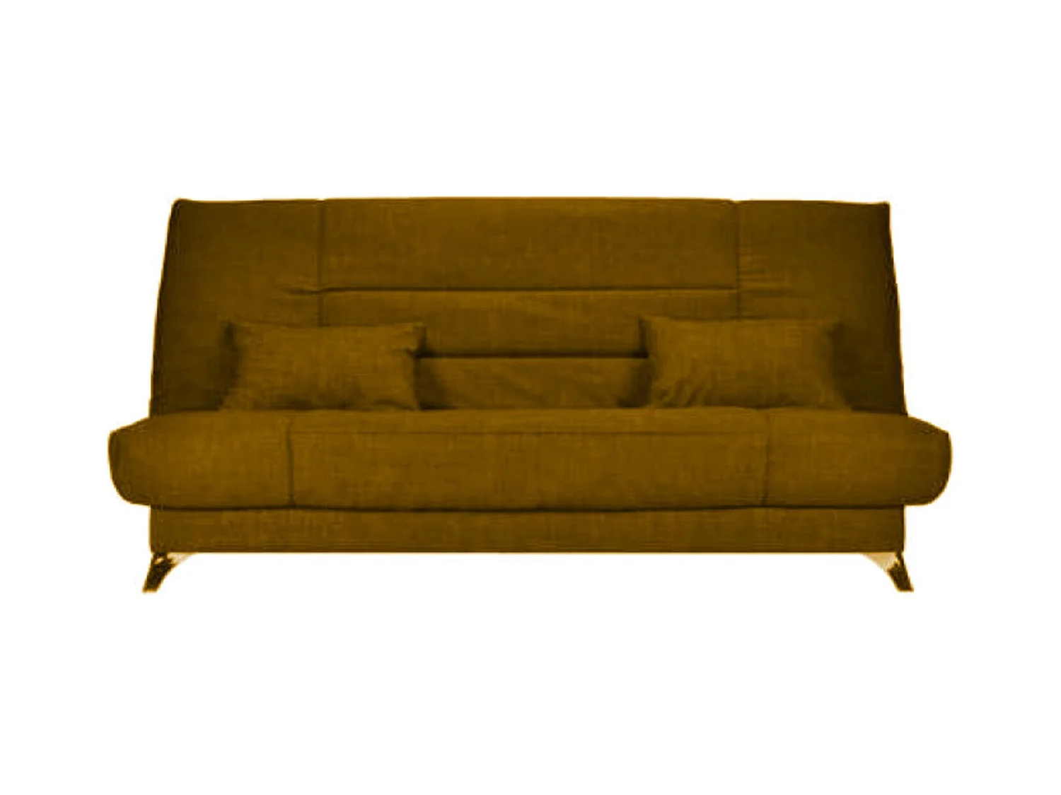 Banquette Clic-clac tissu 130x190 matelas Starflex 13cm avec rangement Malax-Couleur Jaune miel