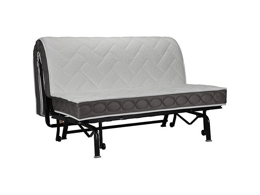 Banquette BZ microfibre 140x200 matelas 12cm Brioca-Couleur Gris foncé