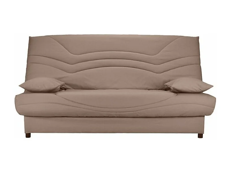 Banquette Clic Clac tissu matelas Starbed 13cm avec coffre de rangement Kistar 130x190-Couleur Marron clair