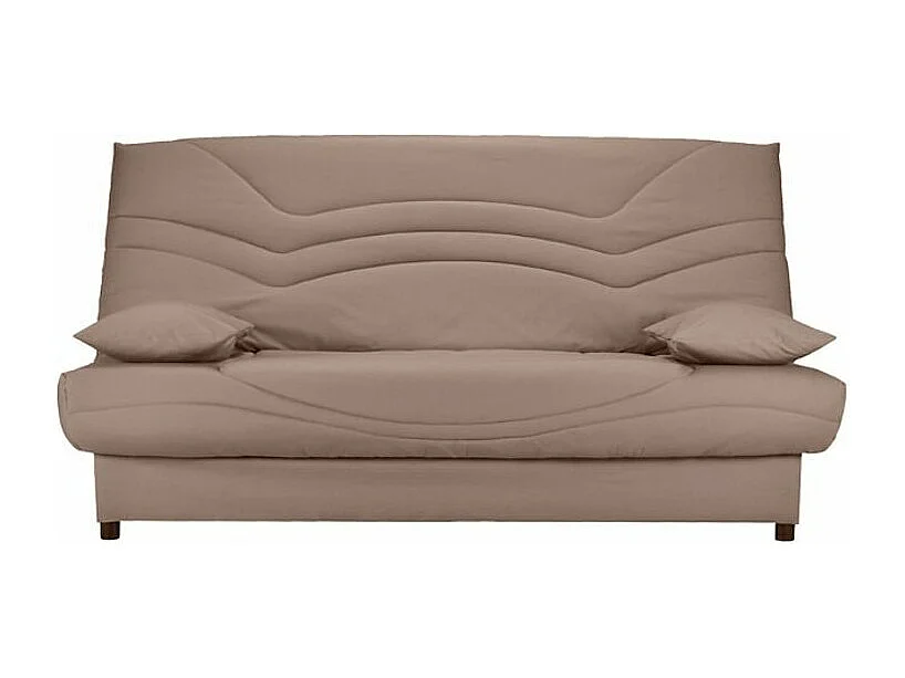 Banquette Clic Clac tissu matelas Starbed 13cm avec coffre de rangement Kistar 130x190-Couleur Marron clair