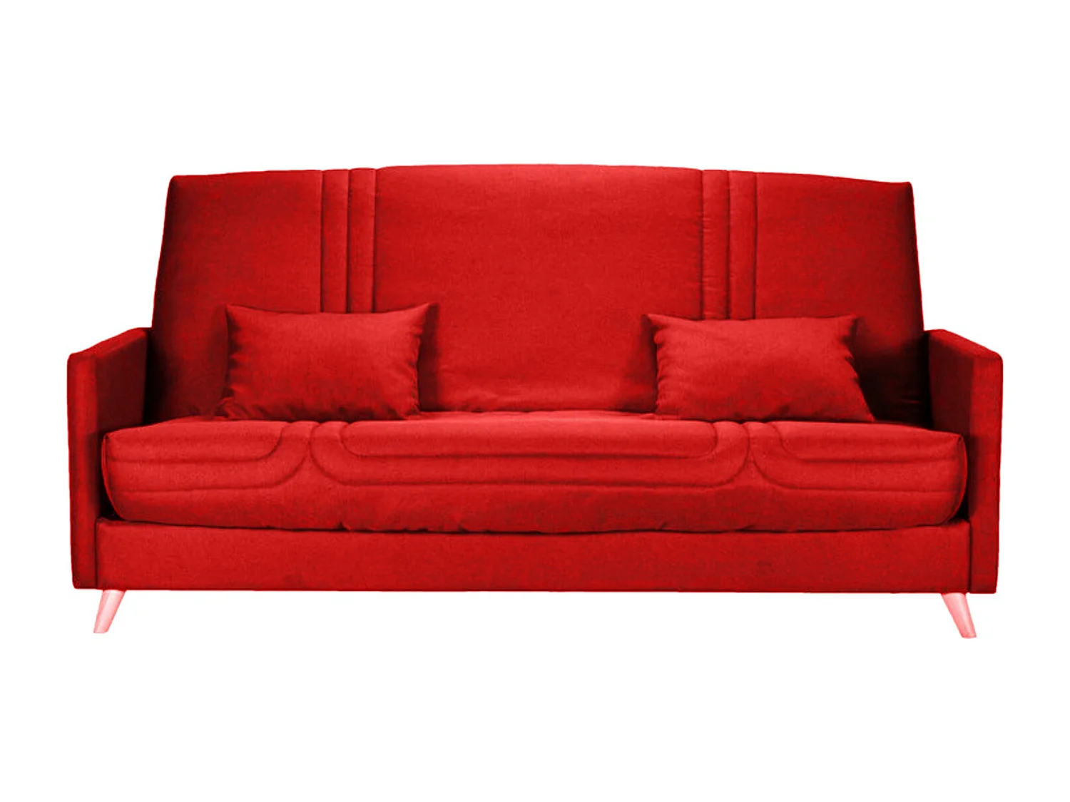 Banquette Clic-clac tissu 130x190 matelas Starbed 13cm avec rangement Soly-Couleur Rouge