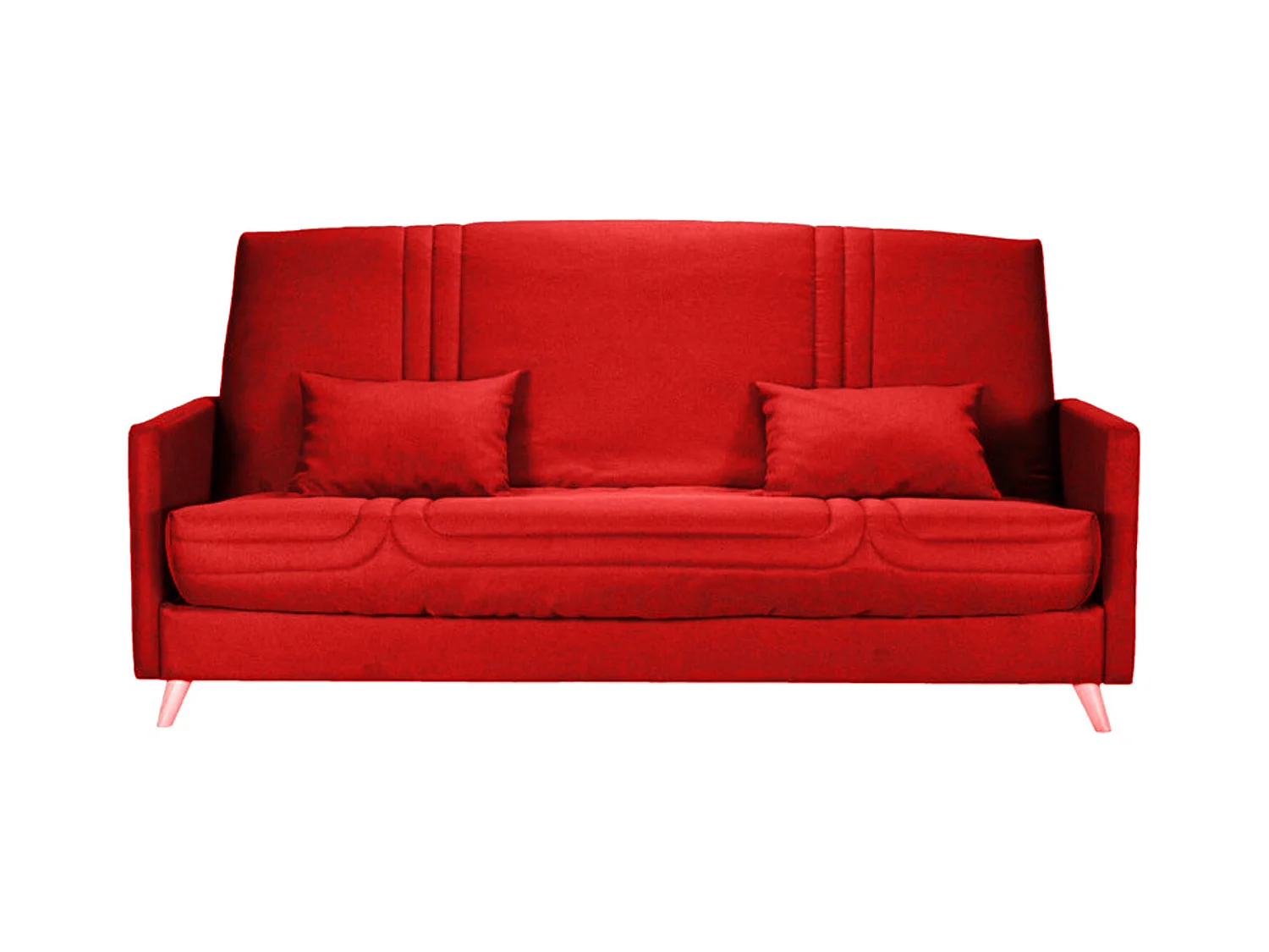 Banquette Clic-clac tissu 130x190 matelas Starbed 13cm avec rangement Soly-Couleur Rouge
