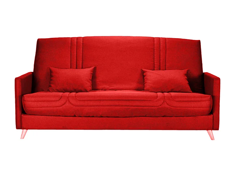 Banquette Clic-clac tissu 130x190 matelas Starbed 13cm avec rangement Soly-Couleur Rouge