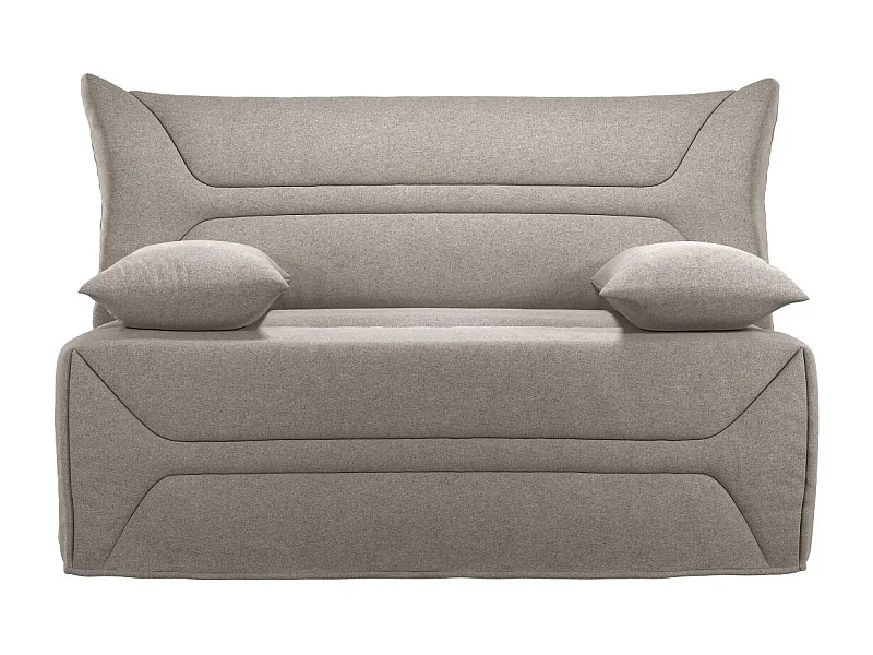 Canapé BZ Tissu matelas 12cm 140x190 Zilo-Couleur Taupe-Coffre de rangement Avec rangement