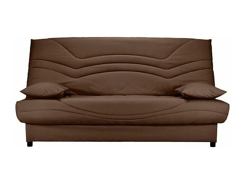 Banquette Clic Clac tissu matelas Starbed 13cm avec coffre de rangement Kistar 130x190-Couleur Marron