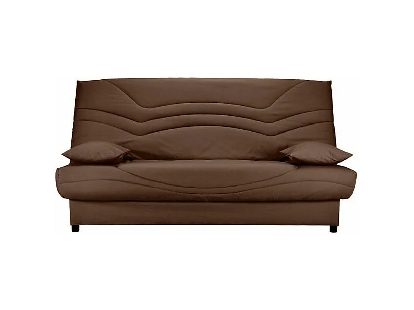 Banquette Clic Clac tissu matelas Starbed 13cm avec coffre de rangement Kistar 130x190-Couleur Marron