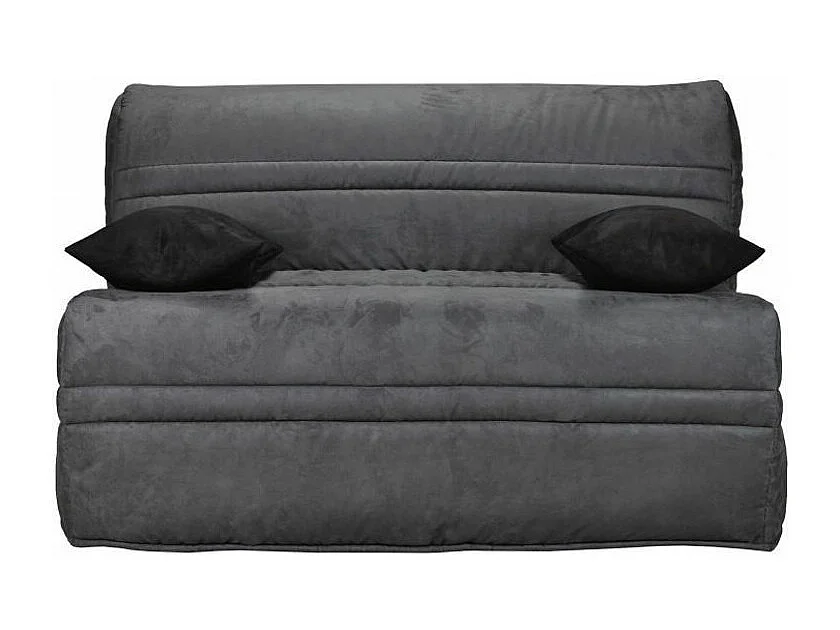 Banquette BZ microfibre 140x200 avec rangement Matelas Bultex 15cm Barnes-Couleur Beige clair