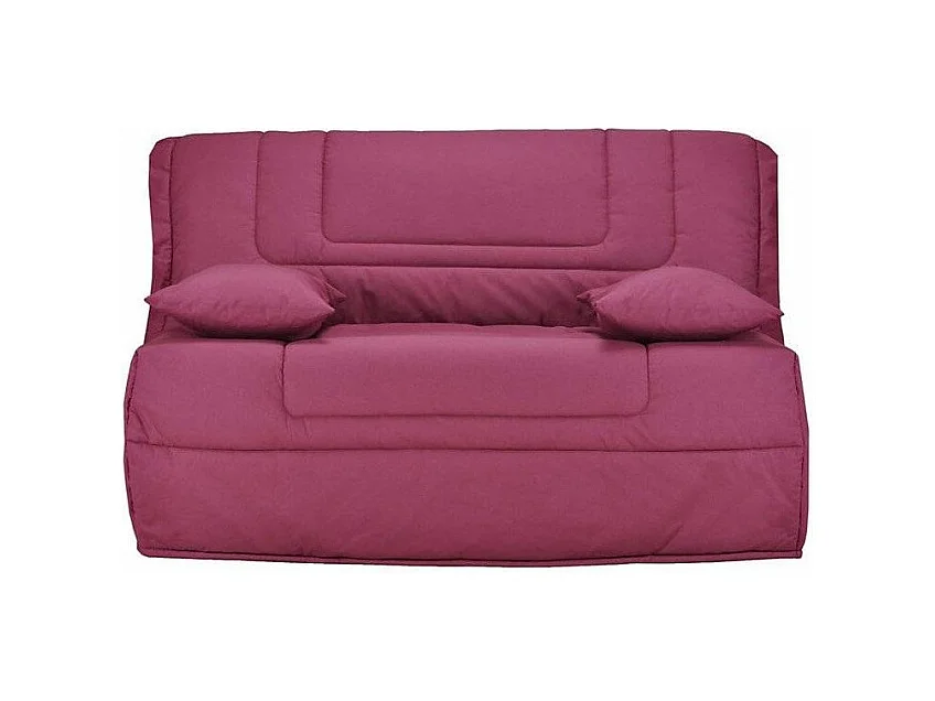 Banquette BZ tissu matelas Bultex 12cm 140x190 Bounty-Couleur Framboise-Coffre de rangement Avec rangement