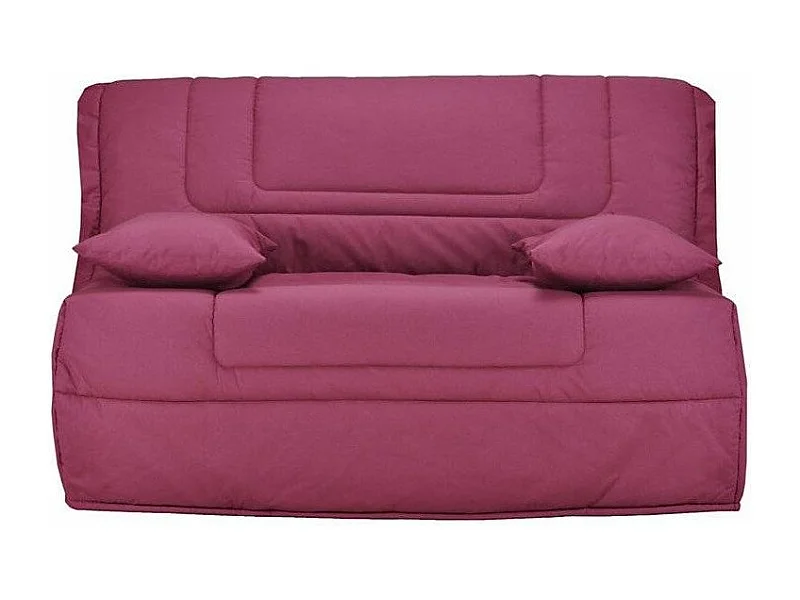 Banquette BZ tissu matelas Bultex 12cm 140x190 Bounty-Couleur Framboise-Coffre de rangement Avec rangement