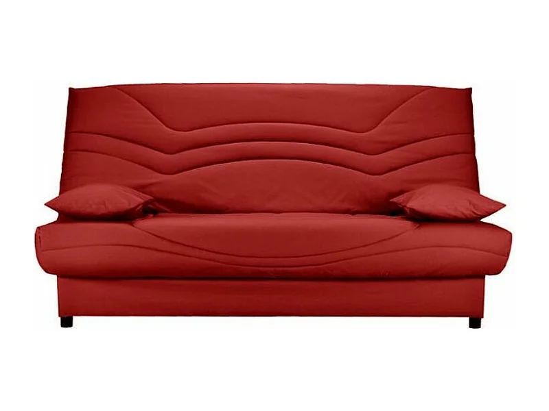 Banquette Clic Clac tissu matelas Starbed 13cm avec coffre de rangement Kistar 130x190-Couleur Rouge cerise
