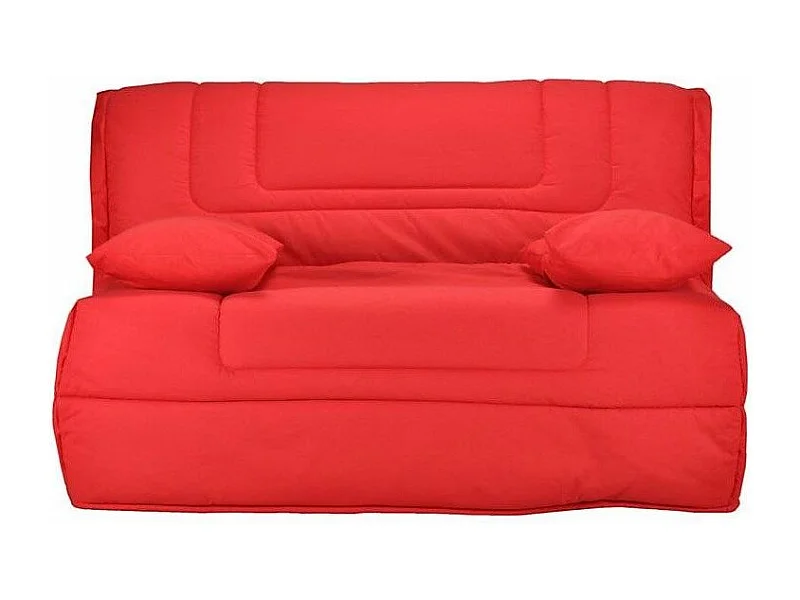 Banquette BZ tissu matelas Bultex 12cm 140x190 Bounty-Couleur Rouge-Coffre de rangement Avec rangement